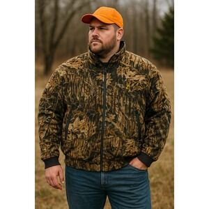 Browning Hunting Jacket XLT Tall Camo Tactel DuPont Insulated Zip Front Vintage